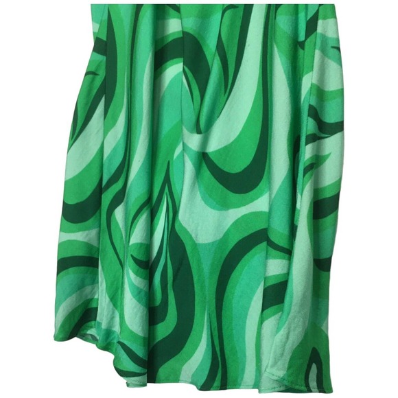 Zara Safia Dress Micro Mini 70s Inspired Criss Cross Straps Abstract Green Small - Picture 8 of 15
